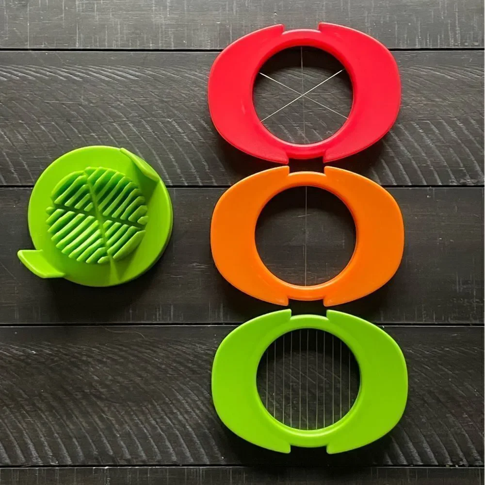 New! Egg Slicer with Three Nesting Cutters (Thin Slices, Wedges & Halves).